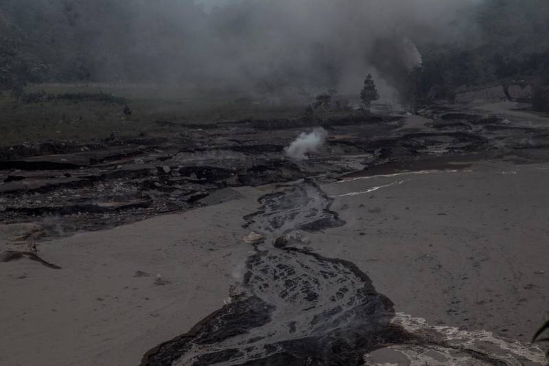 A river in the aftermath of the eruption of Mount Semeru in Lumajang, East Java, Indonesia.  EPA
