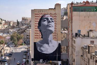 ‘The Breaking the Silence’ mural on Arar Street in Amman took six days to complete. Courtesy Muhammad Emad