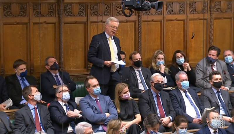 David Davis, Conservative MP for Haltemprice and Howden, quoted a comment made to Neville Chamberlain before his 1940 resignation as prime minister, telling the beleaguered Mr Johnson: ‘I will remind him of a quotation all too familiar to him ... 'in the name of God, go'.’ AFP