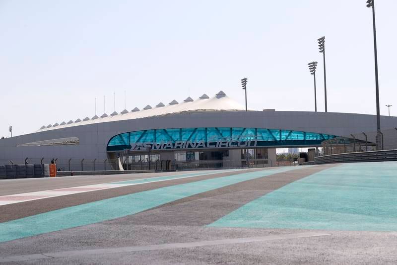 The turquoise Yas Marina Circuit logo is applied to the track. Khushnum Bhandari/ The National