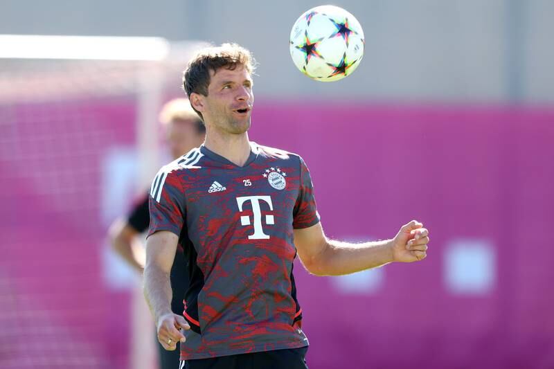 Bayern attacker Thomas Muller during training. Getty