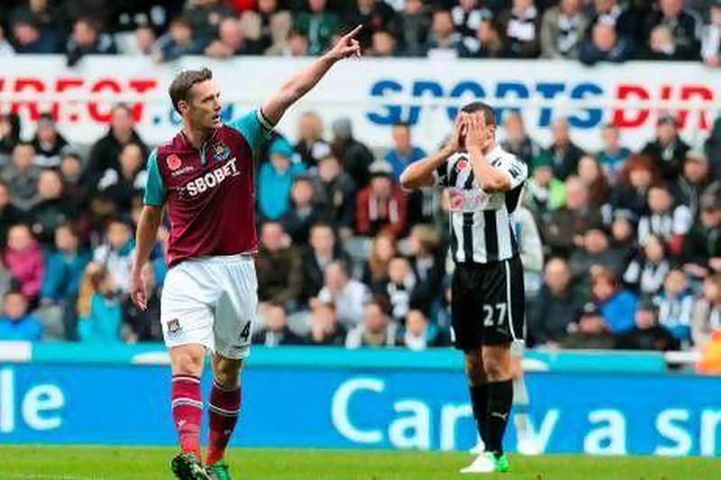 Kevin Nolan, left, returned to St James' Park and played the part of villain as his lone goal led West Ham over Newcastle United.