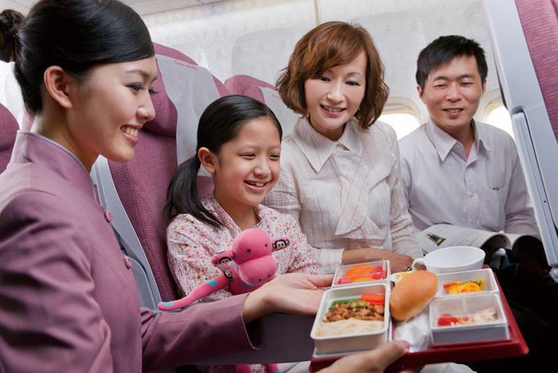 Family offering on board with China Airlines. Courtesy China Airlines