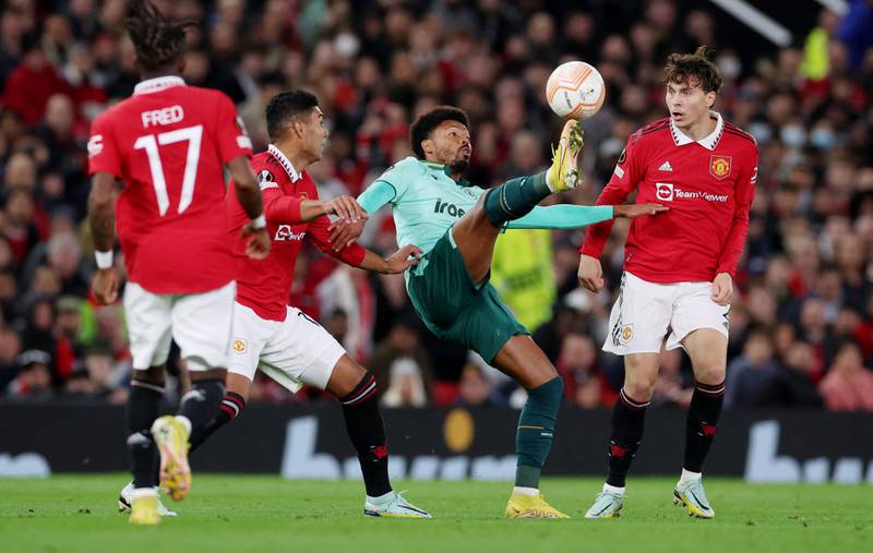 Victor Lindelof 6 - Beaten for pace by Bruno in Omonia’s only first-half attack after 42 minutes and struggled with him, but otherwise fine. Reuters