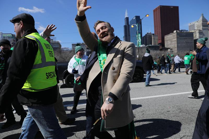 Conor McGregor during St. Patrick's Day in Chicago on March 16, 2019.