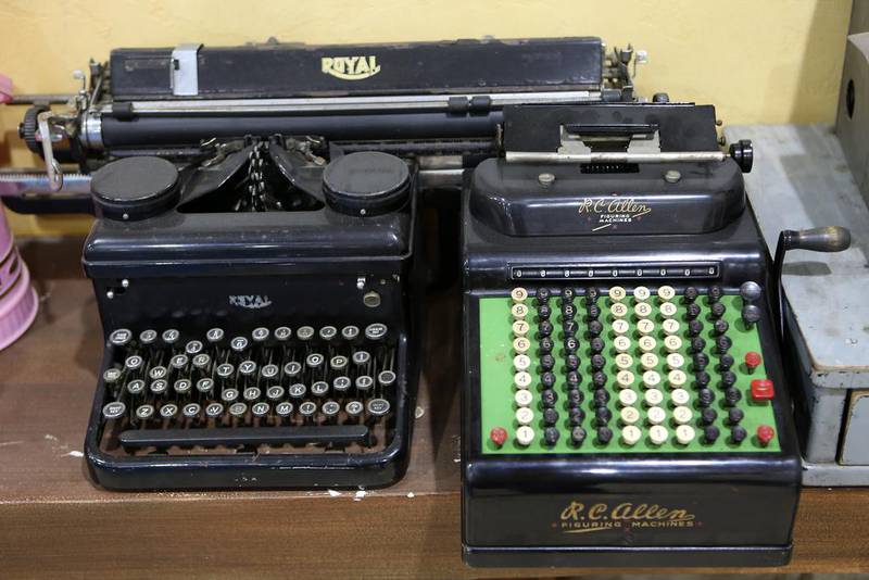 Typewriters on display Jasim Al Ali's museum in his Sharjah home. Pawan Singh / The National