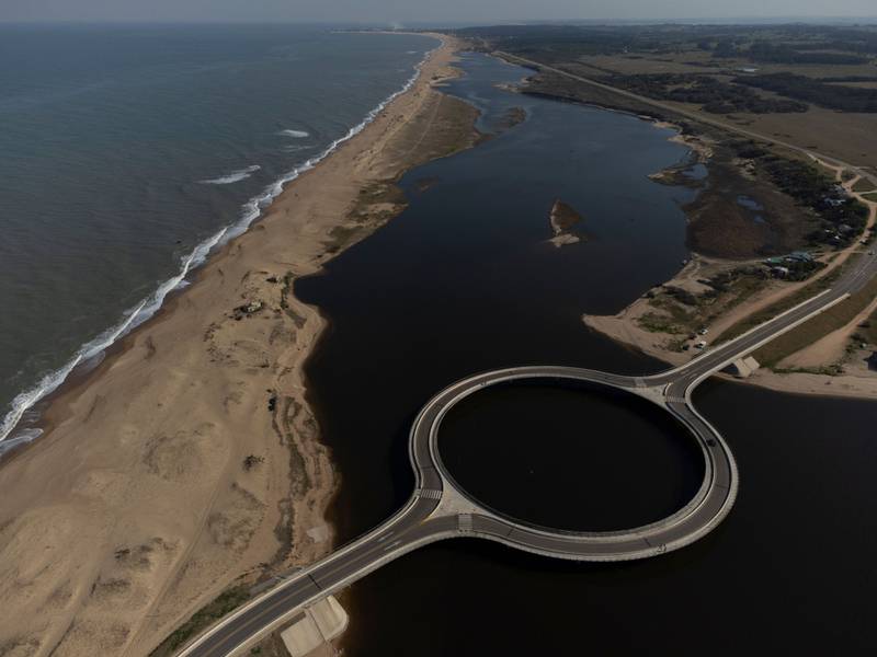 Vinoly designed the Laguna Garzon Bridge connecting the Maldonado and Rocha departments, 179km east of the Uruguayan capital Montevideo. AFP