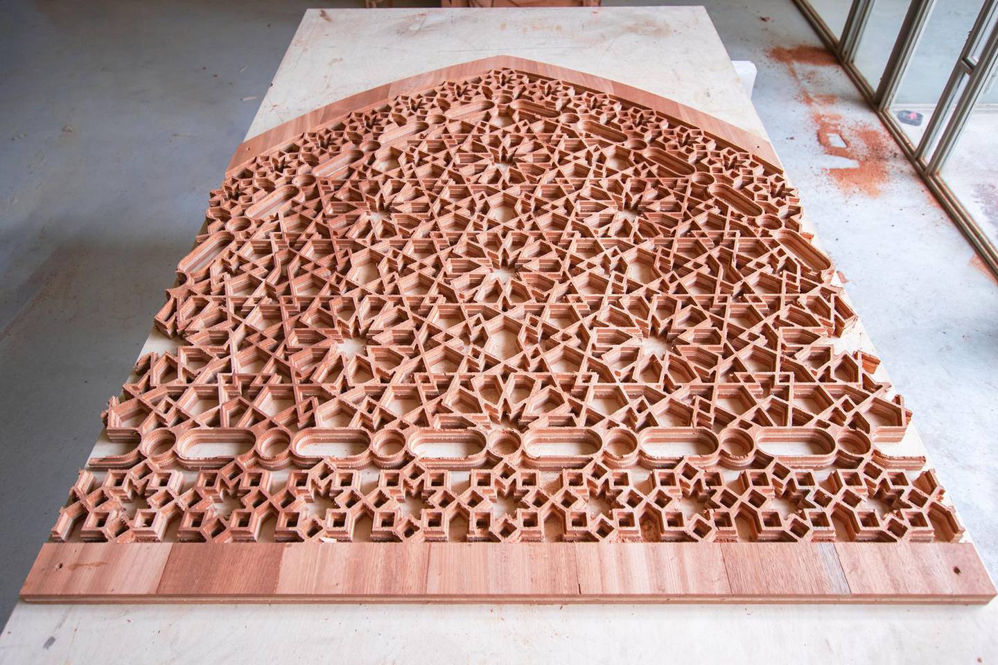 Carpenters in Tripoli have access to the CNC machine, which allows them to carve digital patterns. Photo: Ahmad Zaatiti