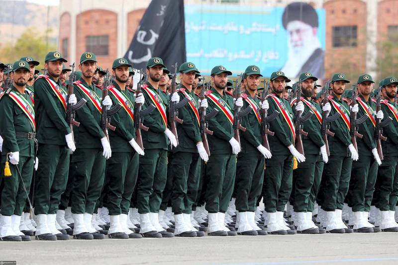 A handout picture provided by the office of Iran's Supreme Leader Ayatollah Ali Khamenei on October 13, 2019, shows Iran's Islamic Revolutionary Guard Corps (IRGC) cadets during a graduation ceremony at Imam Hussein University in Tehran. (Photo by STRINGER / KHAMENEI.IR / AFP) / === RESTRICTED TO EDITORIAL USE - MANDATORY CREDIT "AFP PHOTO / HO / KHAMENEI.IR" - NO MARKETING NO ADVERTISING CAMPAIGNS - DISTRIBUTED AS A SERVICE TO CLIENTS ===