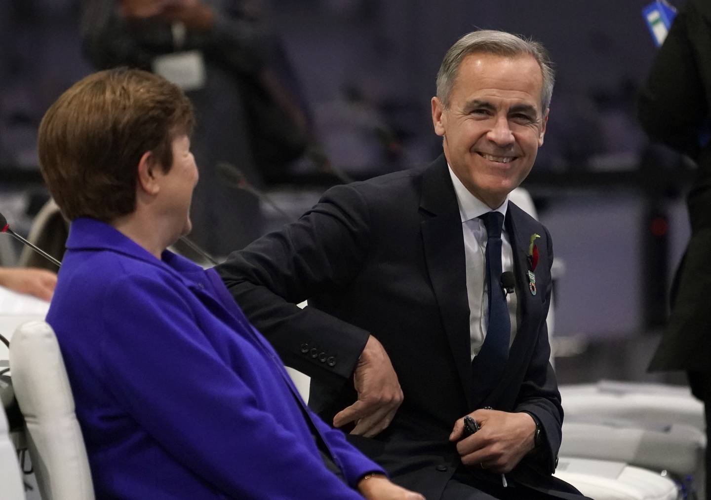 Cop26 finance adviser and former central banker Mark Carney in Glasgow for the funding announcement. AP 