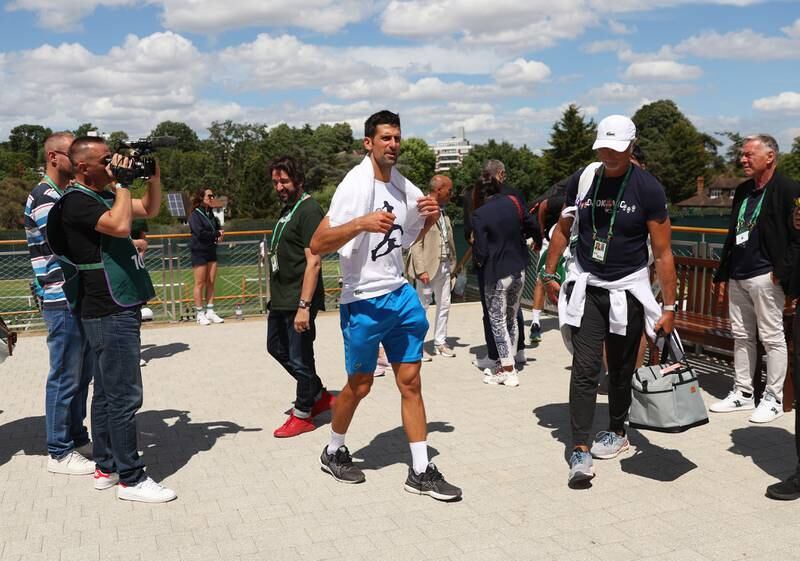 Novak Djokovic at the All England Club. Getty