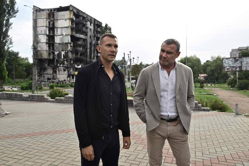Schreiber and Shevchenko are both ambassadors of the UNITED24 fundraising platform. AFP