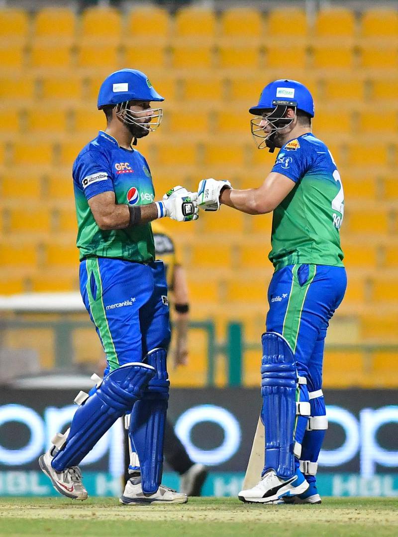 Multan posted 206-4 with Rilee Rossouw and Sohaib Maqsood hitting fifties.. Courtesy PSL