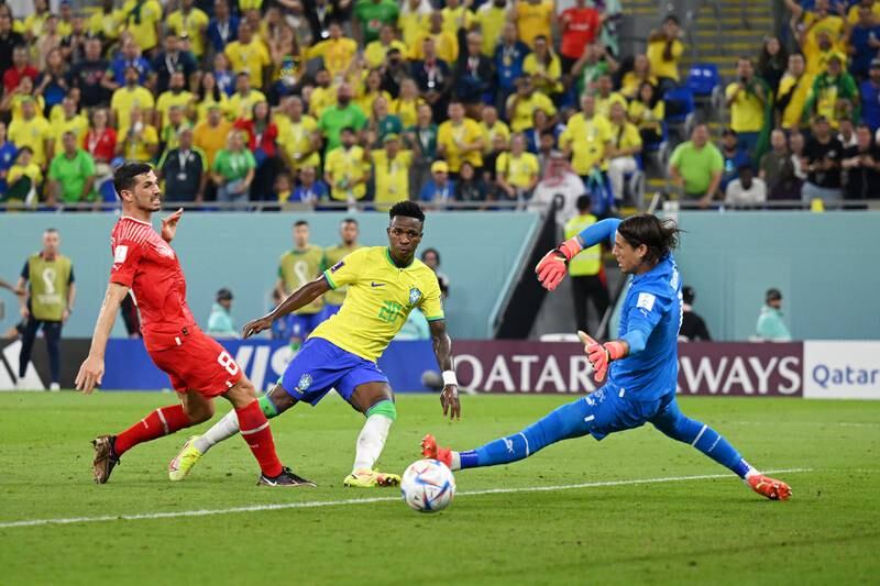 Vinicius Junior scores for Brazil but goal was ruled offside. Getty