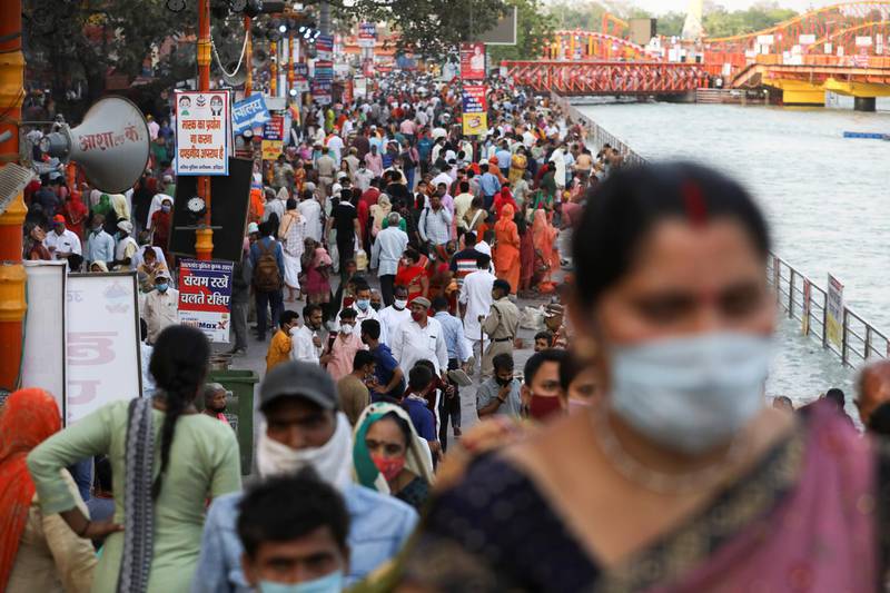Some on social media criticised the gathering at a time when India registered over 185,000 coronavirus cases in a day. Reuters