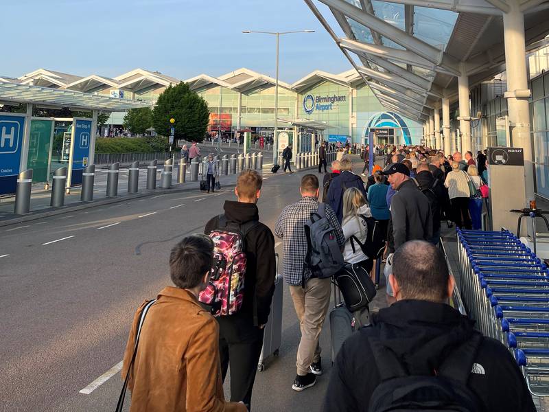 Queues at Birmingham Airport in May. Photo: Tim Hutchinson