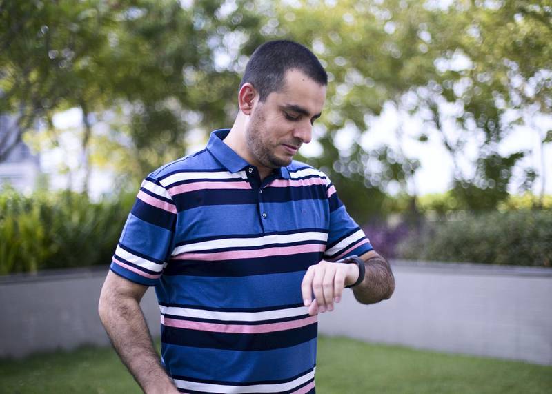 ABU DHABI, UNITED ARAB EMIRATES - JULY 6 2019.

Asad Khattak is working on research about smartwatches, which he believes will soon be used as monitoring by doctors to prevent falls before they happen.

Photo by Reem Mohammed/The National)

Reporter:
Section: 