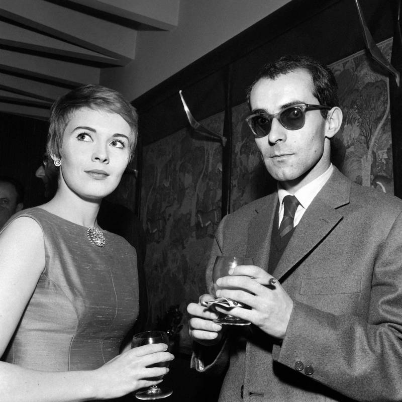 French film director Jean-Luc Godard died on September 13 aged 91. He is pictured here with Jean Seberg, star of his first feature 'A bout de souffle',  in 1960. AFP