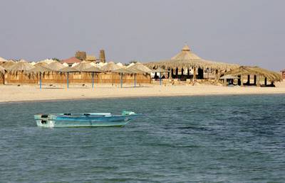 Empty bungalows at an empty beach resort on the Red Sea coastal strip in Egypt's Sinai Peninsula, on October 11, 2004.