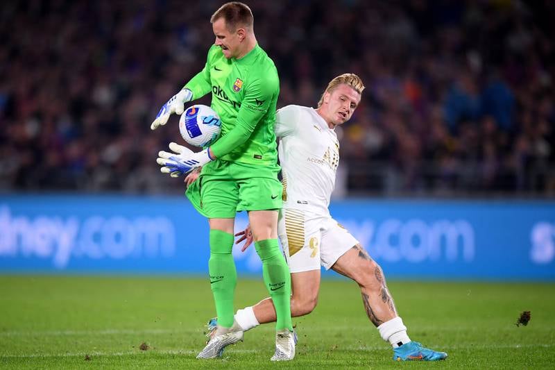 BARCELONA RATINGS: GOALKEEPER: Marc-Andre ter Stegen 7 - The German, 30, played in 35 of Barça’s 38 league games and, after doing the same for the last couple of terms, is the undisputed number one at the club he’s been at since 2014. A rare mainstay in a much-changed side, but it was still a shock to see him floundering as his compatriots from Eintracht Frankfurt knocked Barça out of the Europa League at Camp Nou. EPA