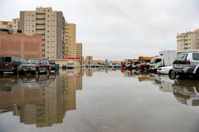 A general view of flooded street following heavy rain in Kuwait City. EPA