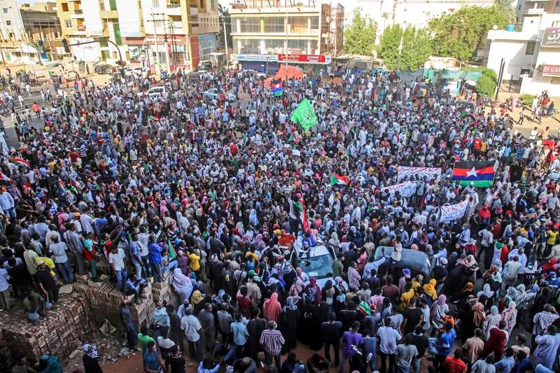 Thousands of Sudanese people participated in anti-military protests in the capital Khartoum. EPA
