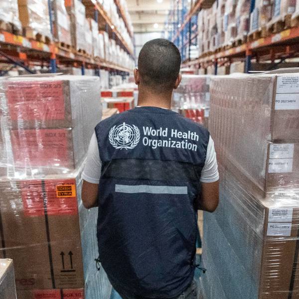 Inside World Health Organisation's Dubai warehouse packing emergency aid for Turkey and Syria