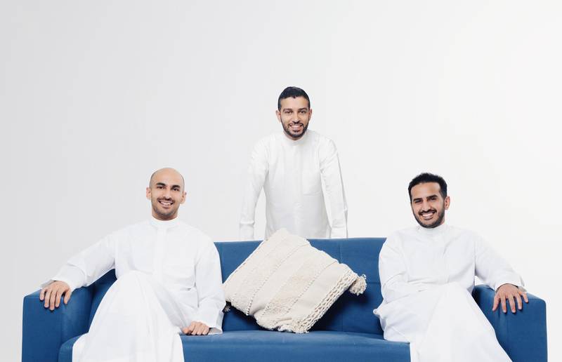 (From right) Abdulmohsen Albabtain, director of product, Turki Bin Zarah, chief commercial officer, and Abdulmajeed Alsukhan, co-founder and chief executive of Tamara. Courtesy Tamara
