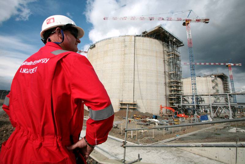 An employee of Russian energy company Sakhalin Energy at a gas plant in Prigorodnoye, Russia. Reuters