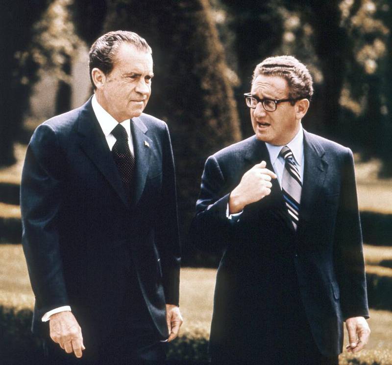 Henry Kissinger, right, with president Richard Nixon, in Vienna in 1972.