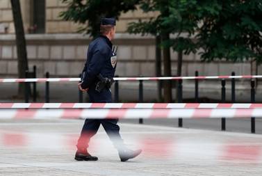 French police and security forces establish a security perimeter near the police headquarters where a man was attacking officers with a knife in Paris, France, 03 October 2019. EPA
