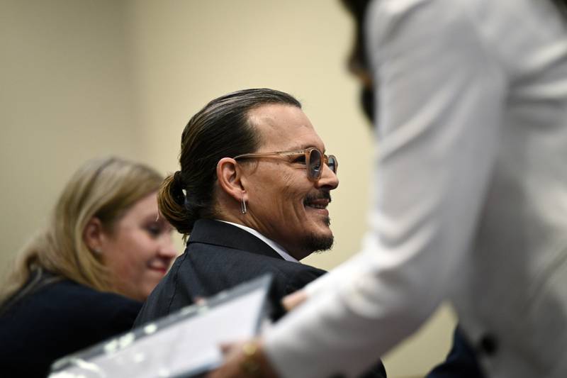 Depp in the courtroom. AP