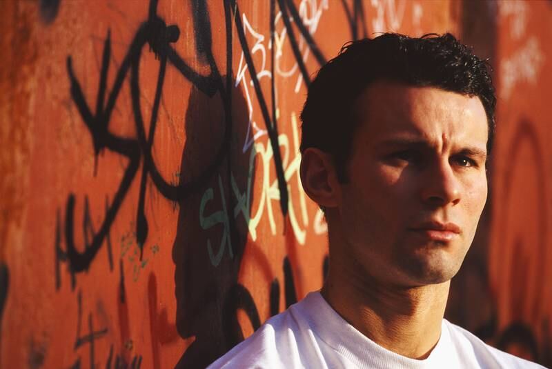 Giggs poses during a Reebok advert in 1995 in London. Getty Images