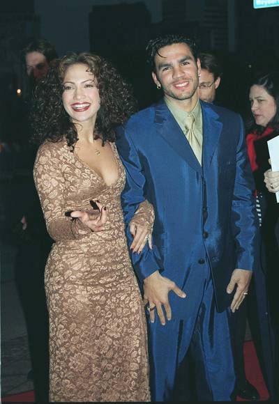 4/7/97 Los Angeles, CA Jennifer Lopez and husband Ojani Noa at the premiere of the new movie "Anaconda"