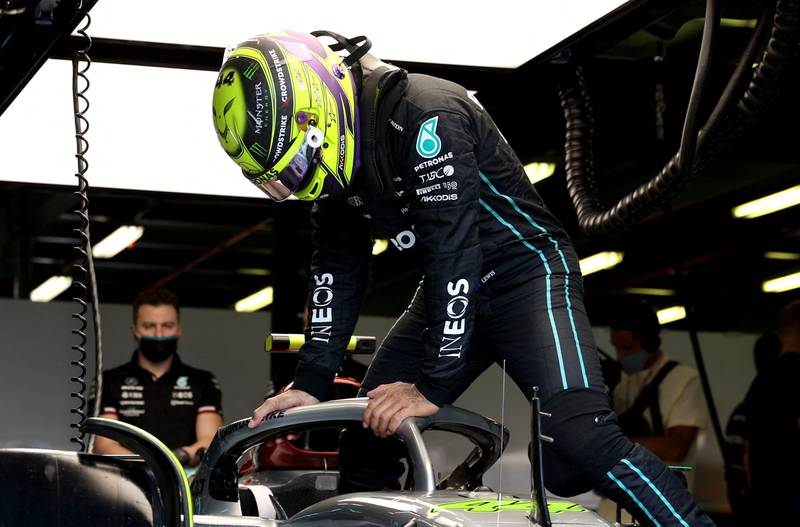 Mercedes' Lewis Hamilton in Melbourne on Saturday. Reuters