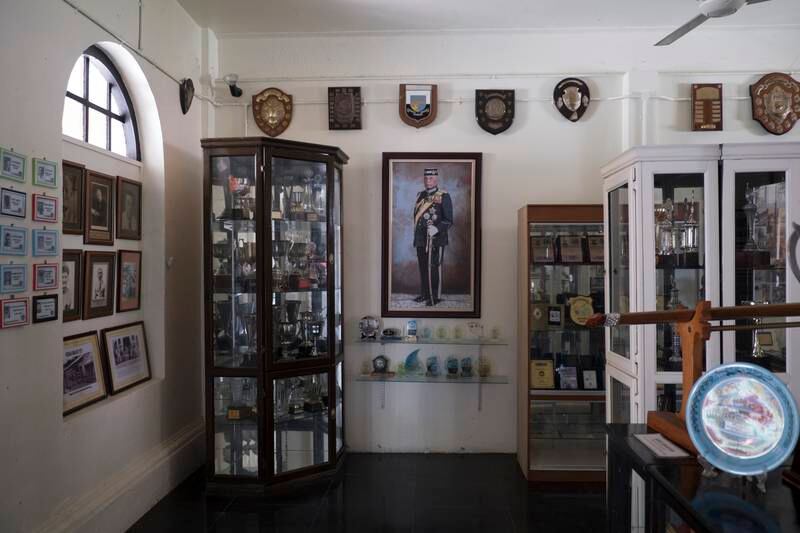 The interior of the Clifford School, with a portrait of the former Sultan of Pahang