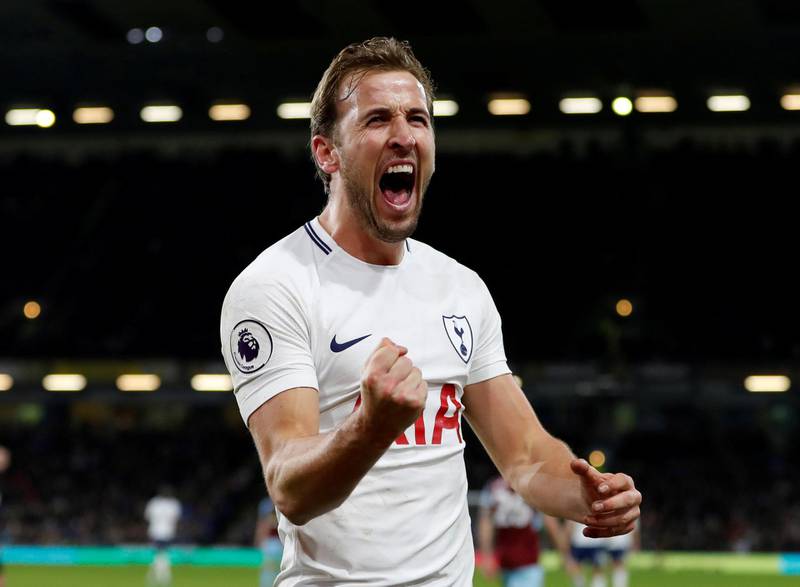 Soccer Football - Premier League - Burnley vs Tottenham Hotspur - Turf Moor, Burnley, Britain - December 23, 2017   Tottenham's Harry Kane celebrates scoring their third goal to complete his hat-trick   Action Images via Reuters/Paul Childs    EDITORIAL USE ONLY. No use with unauthorized audio, video, data, fixture lists, club/league logos or "live" services. Online in-match use limited to 75 images, no video emulation. No use in betting, games or single club/league/player publications.  Please contact your account representative for further details.     TPX IMAGES OF THE DAY