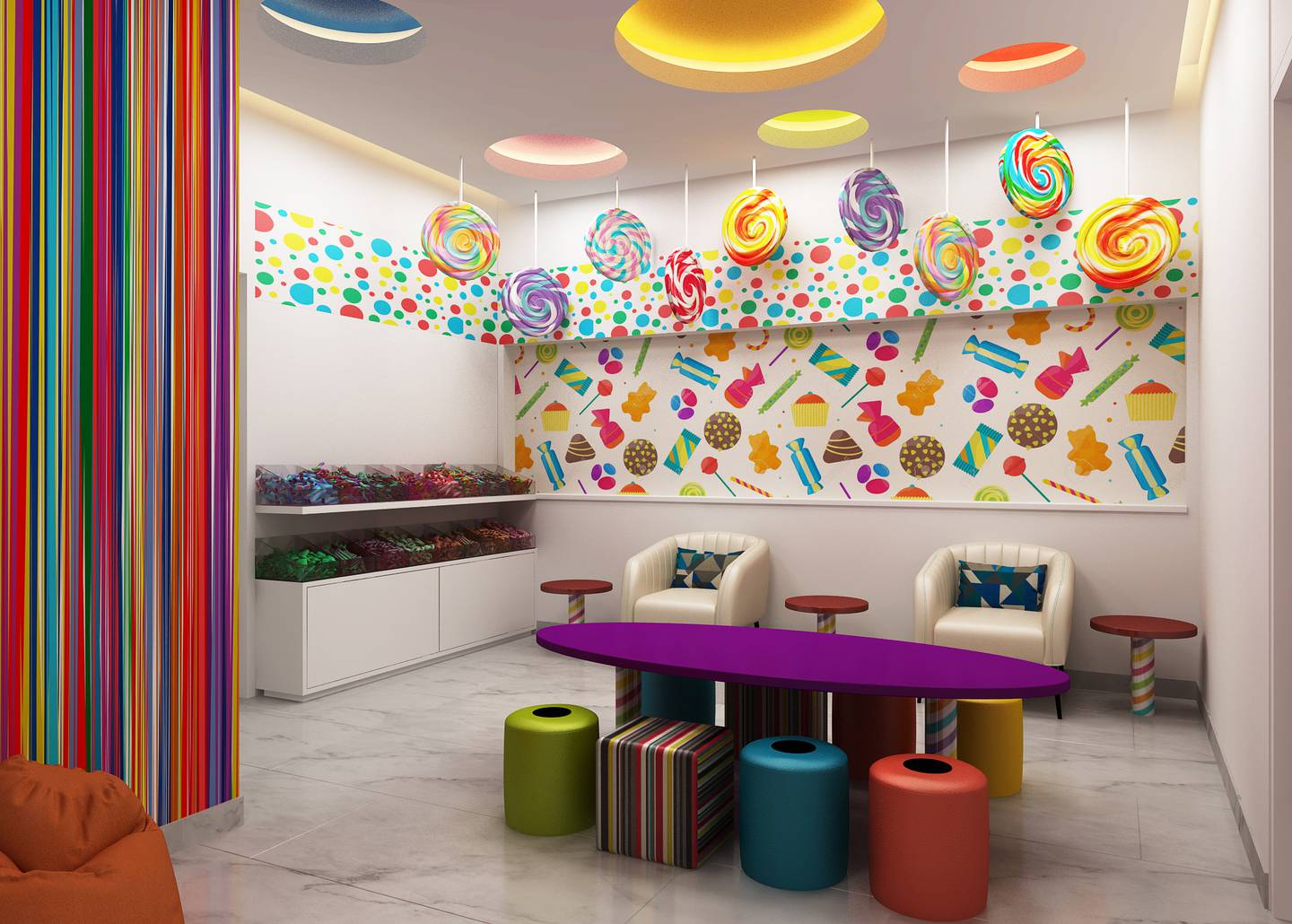 The children's candy-themed spa at Centara Mirage Beach Resort Dubai. Photo: Centara Hotels & resorts