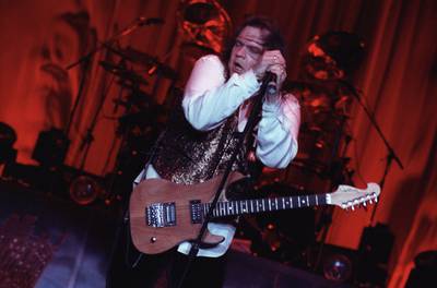 Meat Loaf performing during his Everything Louder Tour in Minneapolis, Minnesota, in July 1994. Getty Images