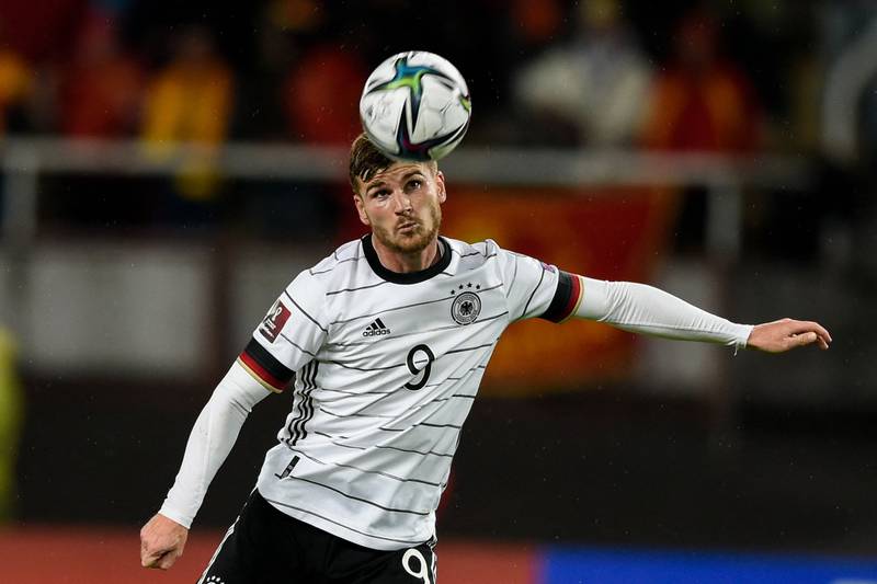 Germany forward Timo Werner shoots. AFP