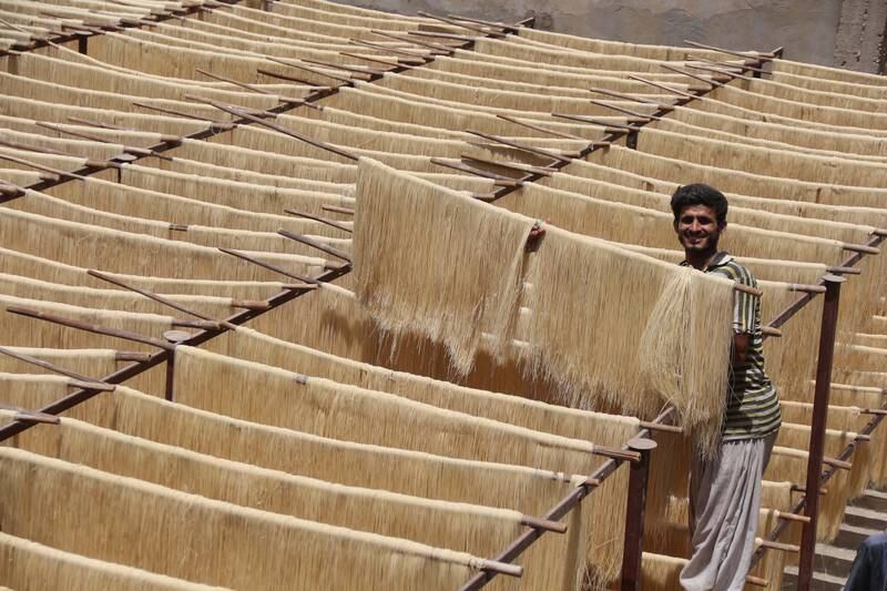 Vermicelli-drying in Peshawar, Pakistan. EPA