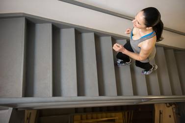 Climb the stairs for 10 minutes in a day to get your step count up. Getty Images