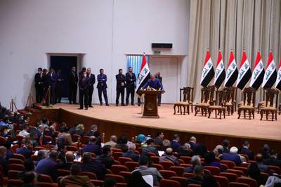 'I urge all political actors to come together around a national programme to serve Iraq's interests,' Mr Al Kadhimi said. EPA