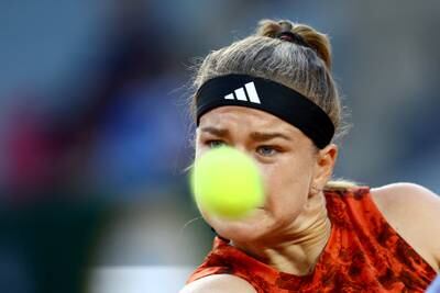 Czech Republic's Karolina Muchova in action in the French Open in Paris. Reuters