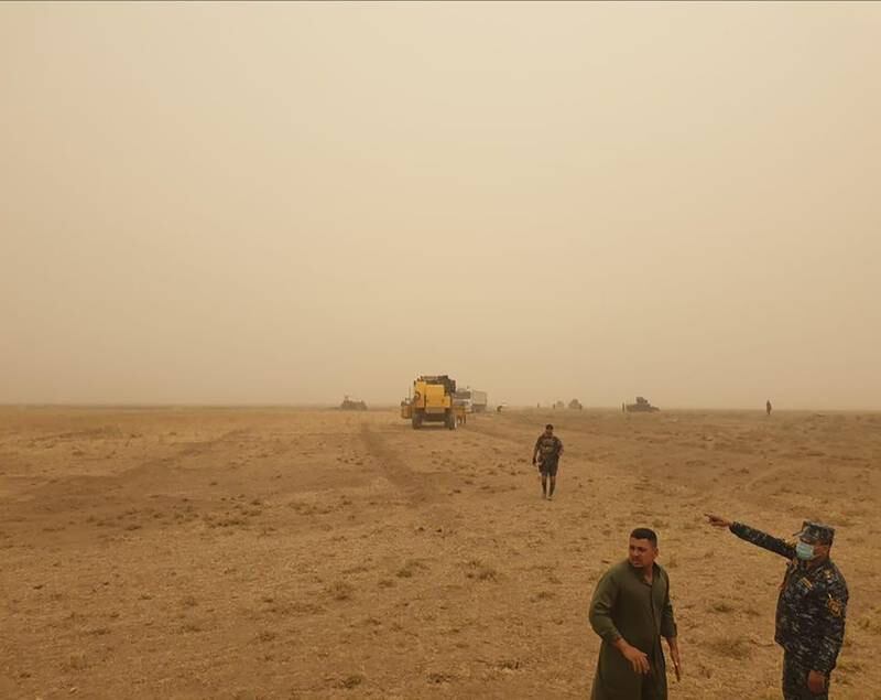 The Iraqi authorities say tracking the killers of the farmers from the air was difficult as dust restricted visibility and helicopters are vulnerable to sand and dust.
