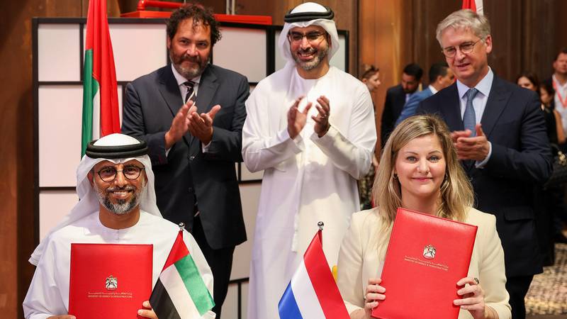 The Netherlands and UAE sign a memorandum of understanding on hydrogen energy. Photo: UAE Minister for Energy