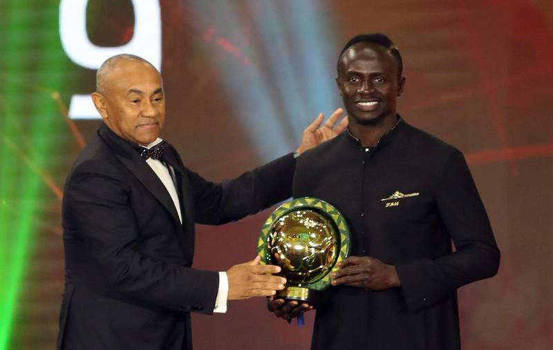 Sadio Mane of Senegal receives the Player of the Year award from from Ahmad Ahmad, President of the Confederation of African Football during the Confederation of African Football (CAF) awards ceremony at Albatros Citadel, Sahl Hasheesh, Hurghada, Egypt. EPA