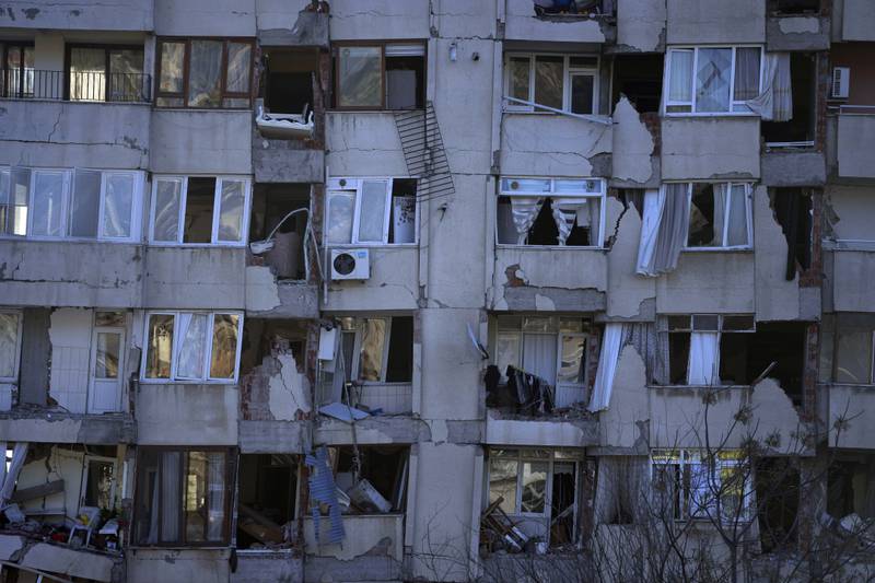 A destroyed building in Antakya. AP Photo 