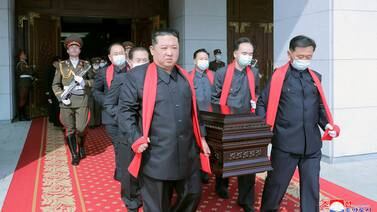 An image that illustrates this article Kim Jong-un attends large funeral amid North Korea's Covid concerns