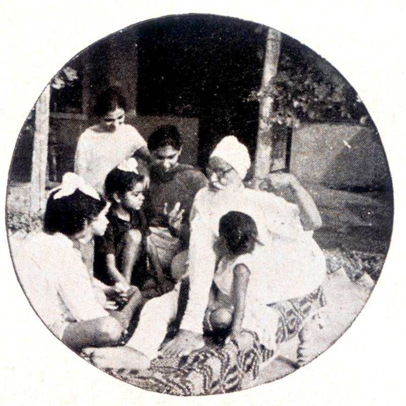 Nanak Singh was a much-loved storyteller, as can be seen here from an episode in the 1960s. The current Indian ambassador to the UAE, Navdeep Suri, can be seen at far left. Courtesy Navdeep Suri